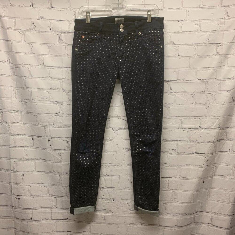Hudson - Cuffed Jeans with Gold Polka Dots